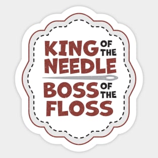 King of the Needle Boss of the Floss Red Sticker